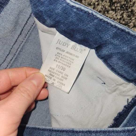 Judy Blue Skinny Fit Hi Rise Ankle Jeans Womens Sz 11/30 Stretch Faded Front - Picture 4 of 7